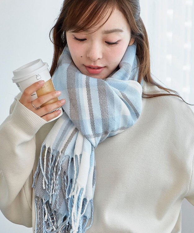 WEGO 【マフラー】大判ストール サックス