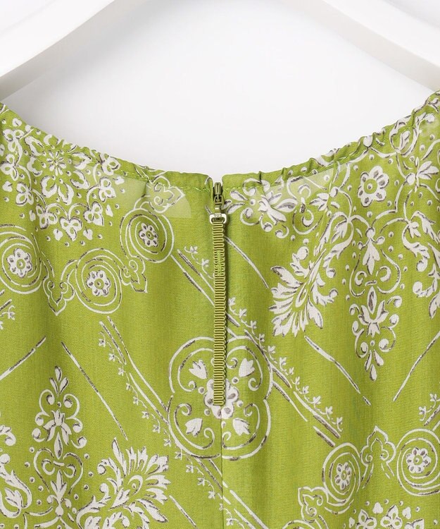 自由区 S 【カタログ掲載】ロータスタイルプリント ワンピース ピスタチオ