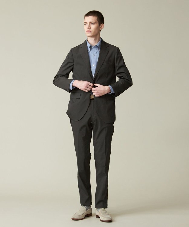 J.PRESS MEN 感動！？上品な見た目に着心地抜群なセットアップ【MECHANICAL】【超軽量 / 清涼感 / 洗える】ハイパワーストレッチジャケット ダークグリーン系