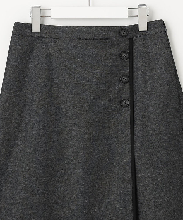 J.PRESS LADIES 【洗える・吸水速乾・接触冷感】リネンツイル スカート ブラック系