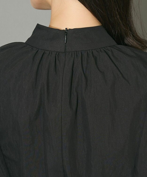 Green Parks リボンデザインハイネックブラウス Black