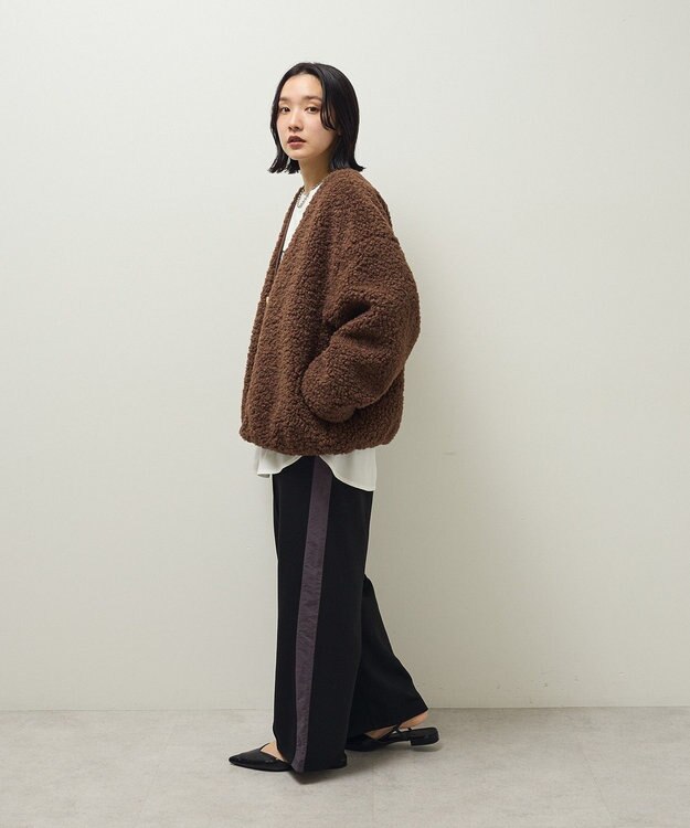 Green Parks Ｖネックボアカーディジャケット Brown