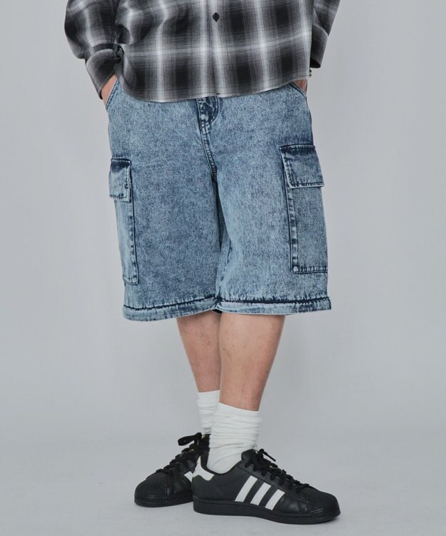 WEGO 2WAYマルチデニムカーゴパンツ デニム淡加工色