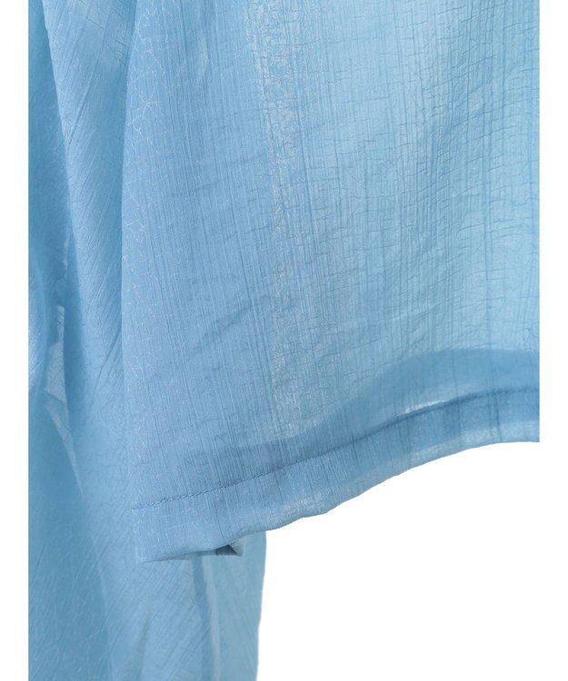 earth music&ecology キラキラシアーギャザーシャツ Blue