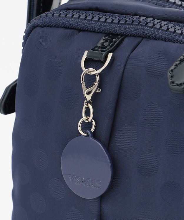 Y'SACCS 【ムック本掲載】Polka Dots スクエアポシェット ネイビー