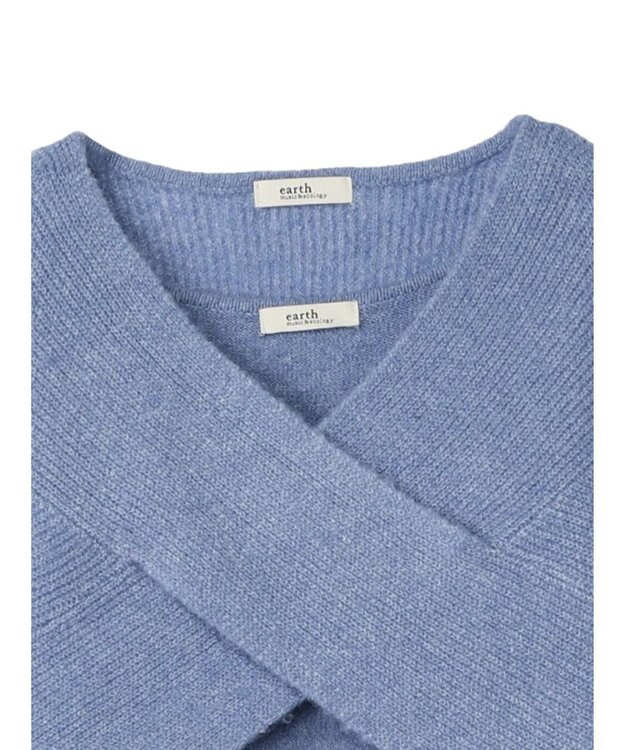 earth music&ecology Ｓｅｔ２点クロスニット＋ノースリーブニットワンピース Blue
