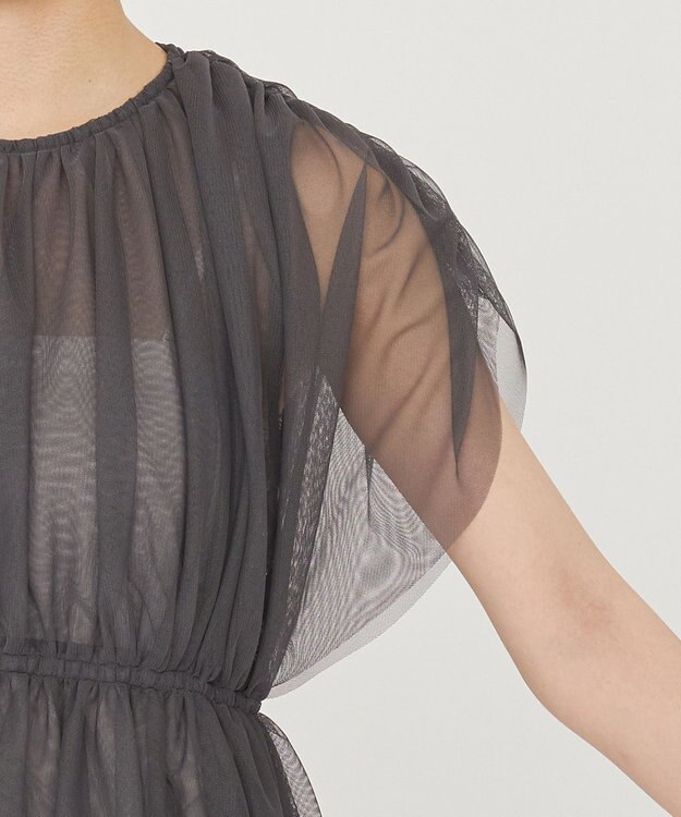 uncrave 【洗濯機洗い可】カクテル チュール ブラウス（uncrave STANDARD） スレート