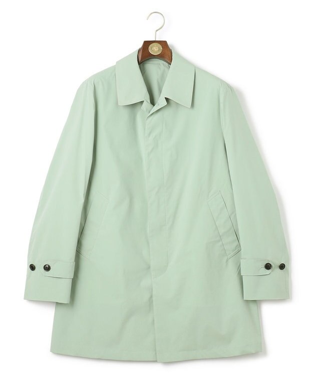 J.PRESS MEN 【ビジネス対応可】【撥水加工 / ウォッシャブル可】テクニカルライトポプリン ドレスカーコート ライトグリーン系