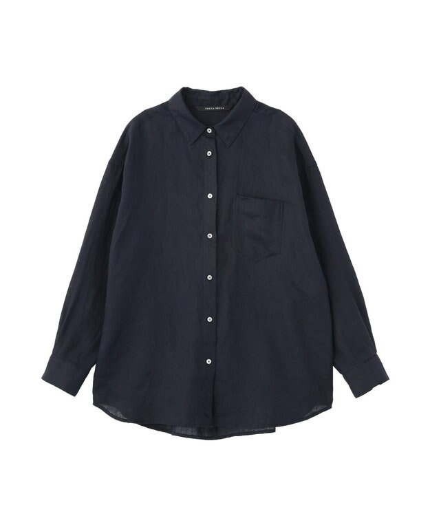 YECCA VECCA 3wayフレンチリネンシャツ Navy