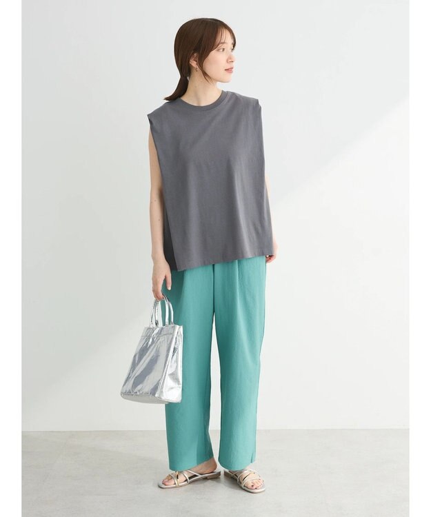 Green Parks ・ＳＵＧＡＲＳＰＯＯＮ【ＣＯＯＬ】タックノースリーブＴＥＥ Charcoal Gray