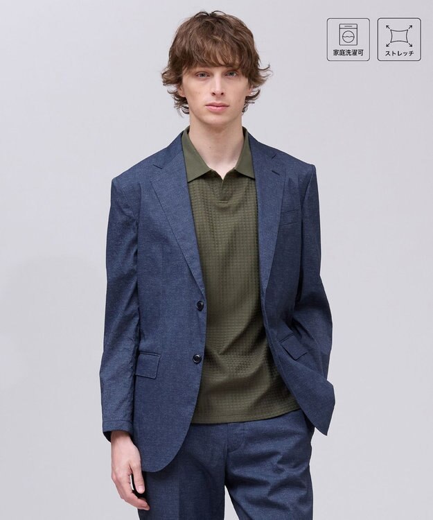 J.PRESS MEN 新色【MECHANICAL】【セットアップ対応 / 超軽量 / 清涼感 / 洗える】 ハイパワーストレッチ リネンルックジャケット_26年モデル