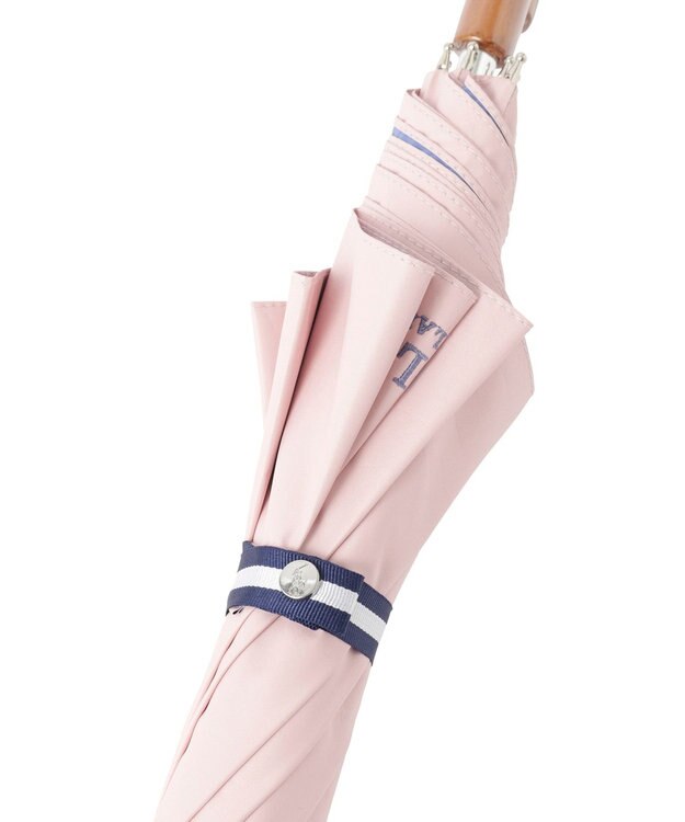 MOONBAT 【軽量】POLO RALPH LAUREN 晴雨兼用日傘 長傘 PP刺繍／一級遮光 遮熱 UV ピンク×ラベンダー