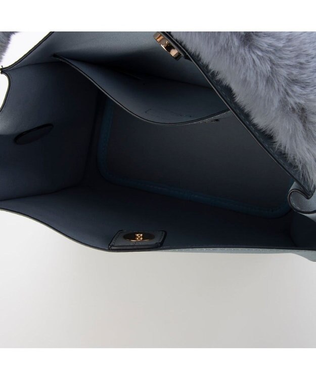 UNBILLION カシュカシュ cachechche / 横ヒネリインバッグセットファーハンドル ブルー