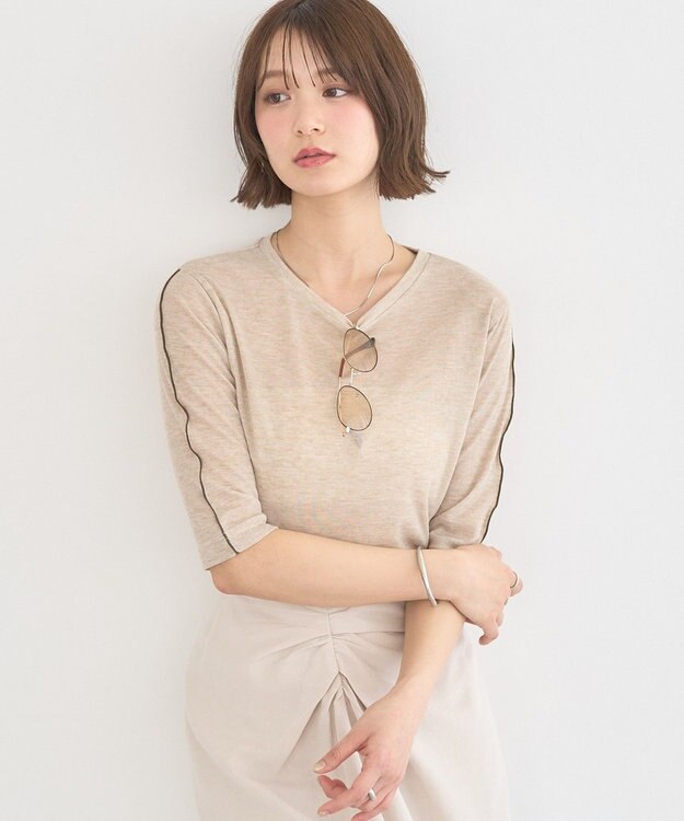earth music&ecology ハイショクメロートップス Beige