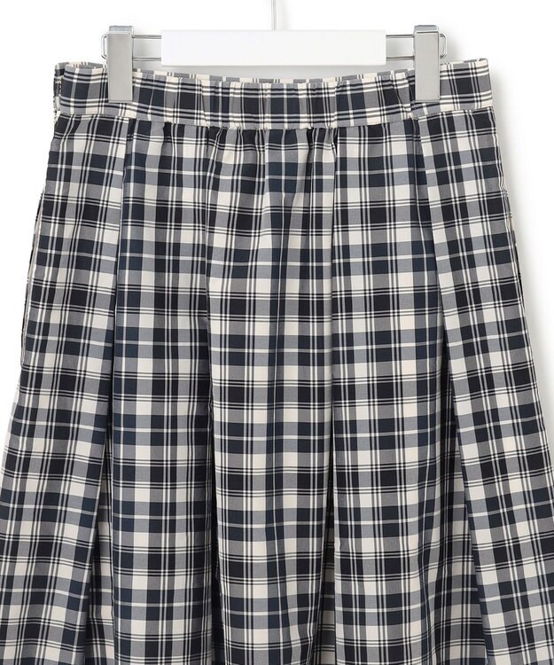 23区 【洗える】ナイロンチェックタフタ タックスカート モノトーンチェック