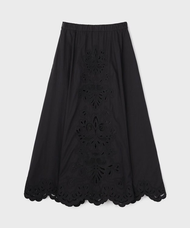 GRACE CONTINENTAL 刺繍スカラップスカート ブラック