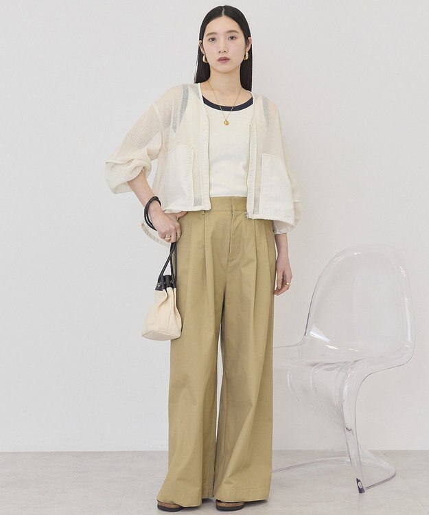 AMERICAN HOLIC メッシュ異素材ブルゾン Ivory