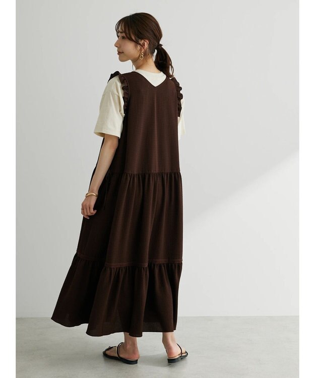 Green Parks ■ＥＳＣＡＲ　ドロストギャザーワンピース Black