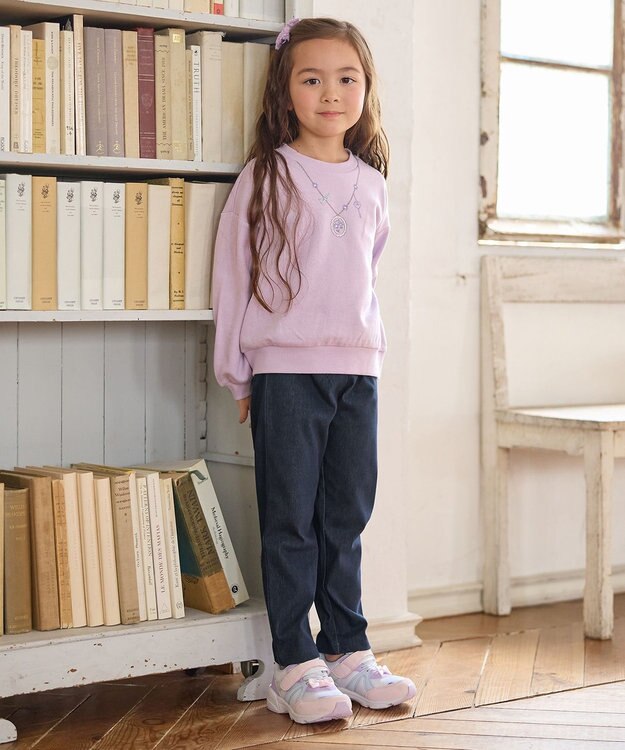 ANY KIDS 【WEB限定】7days 裏毛トレーナー ラベンダー×ネックレス