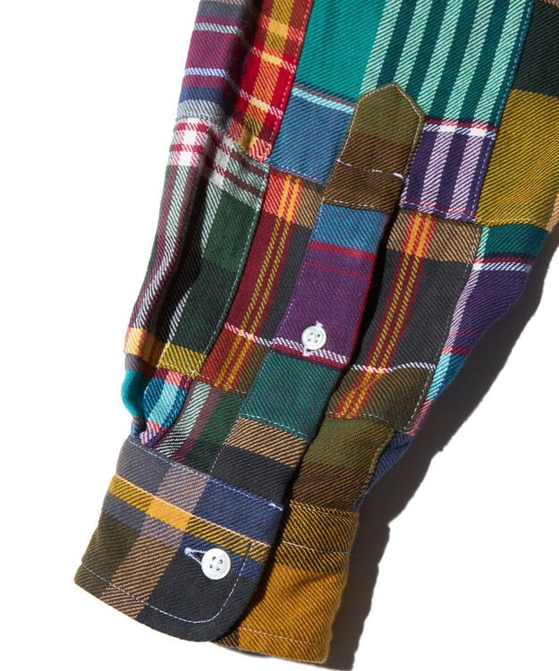 J.PRESS MEN 【J.PRESS ORIGINALS】PACHWORK NEL B.D. SHIRT / BAGGY FIT レッド系3