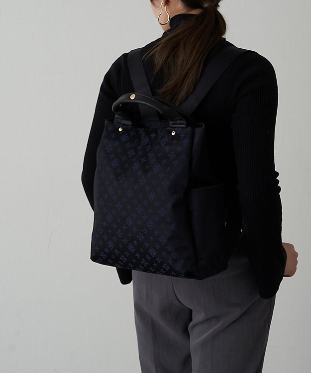 russet ナイロンジャガード2ハンドルリュックサック(SF-220) Black/Navy