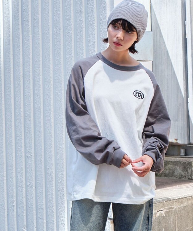 WEGO 【ユニセックス着用ITEM】ラグラングラフィックBIG　T（LS） スミクロ