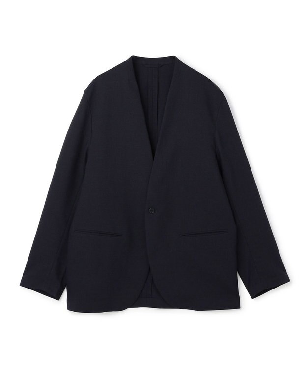 UNFILO MENS ウーリーノ ノーカラージャケット ネイビー