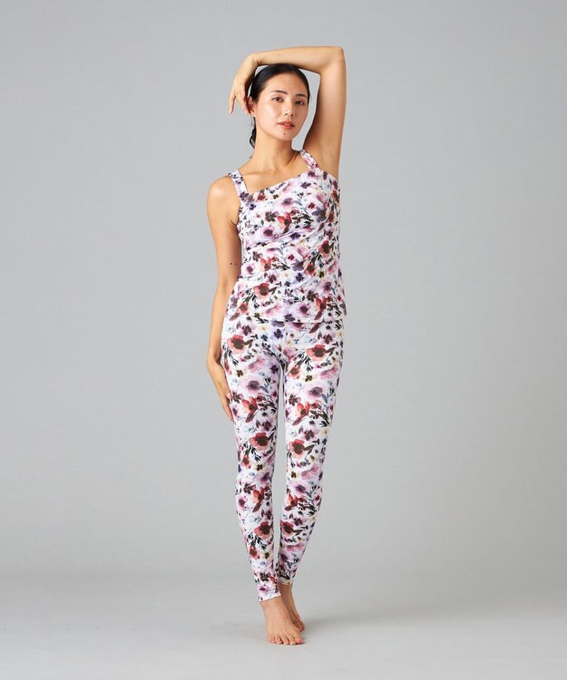 Chacott Chacott BALANCE ウォーターカラーフラワーブラトップ パールグレープリント