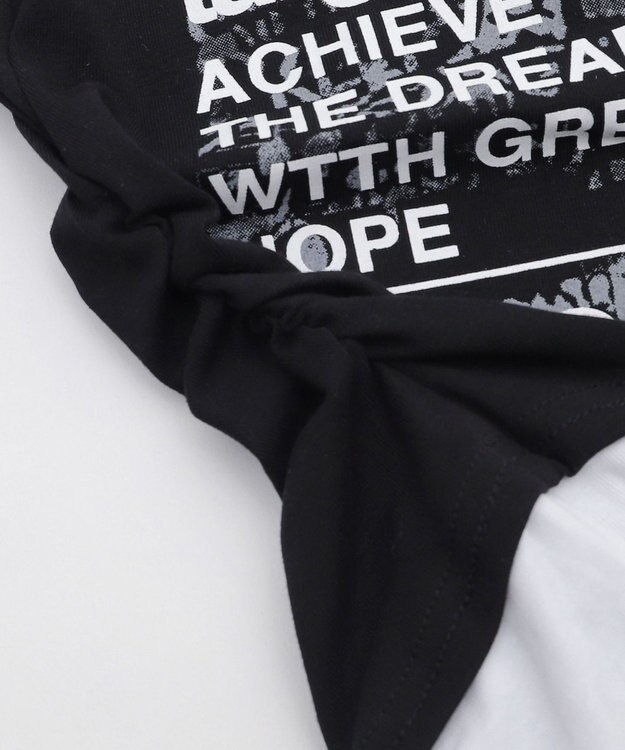 WEGO フェイクインナープリントピチT ブラック