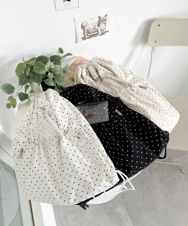 WEGO クリアポーチ付きナップサック 柄3