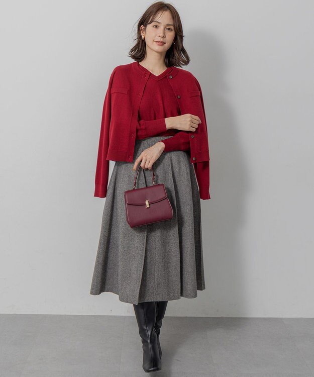 組曲 S シックツイード スカート ブラック系