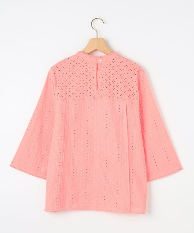 組曲 エンブロイダリーレースハイネック ブラウス ピンク系