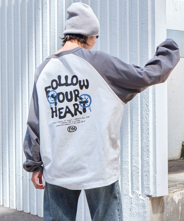 WEGO 【ユニセックス着用ITEM】ラグラングラフィックBIG　T（LS） スミクロ