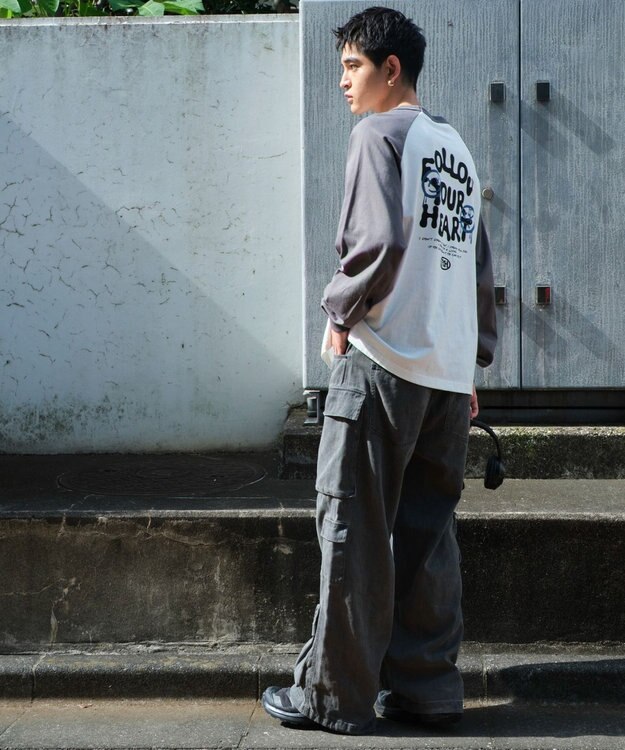 WEGO 【ユニセックス着用ITEM】ラグラングラフィックBIG　T（LS） スミクロ