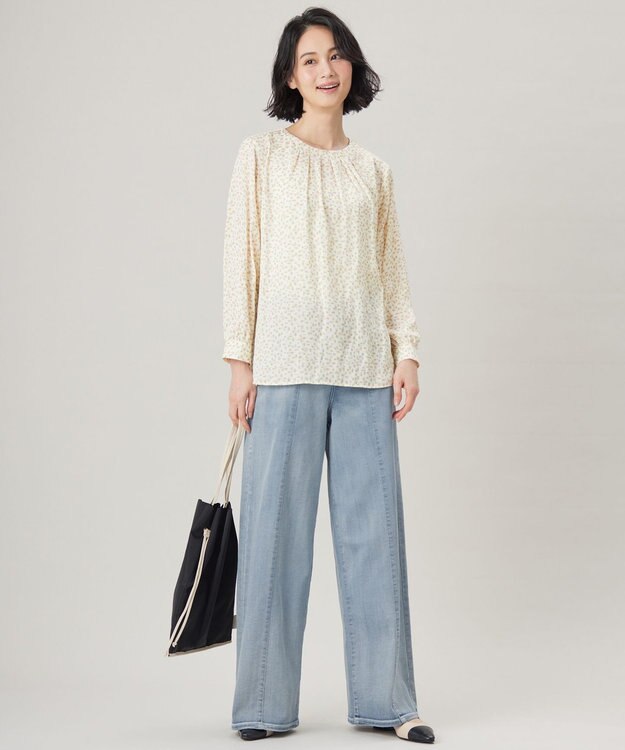 自由区 L 【洗える】ウスカルデニムバギー パンツ ライトインディゴ