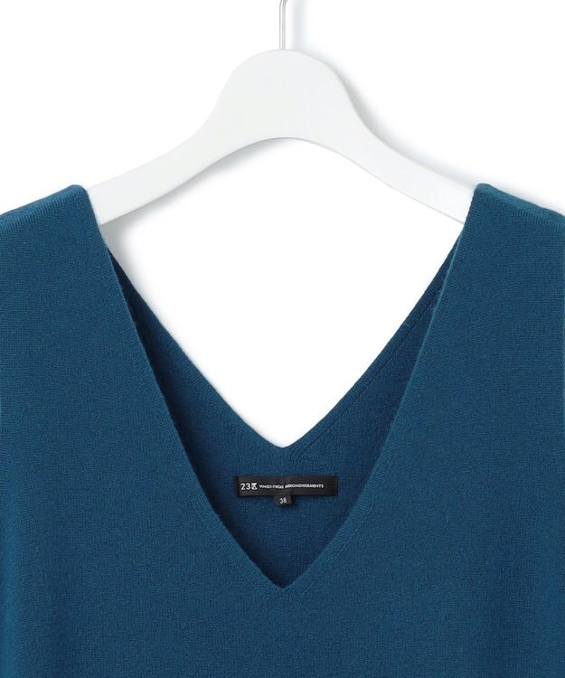 23区 S 【洗える】レイヤードニットツイン ワンピース ピーコックグリーン系