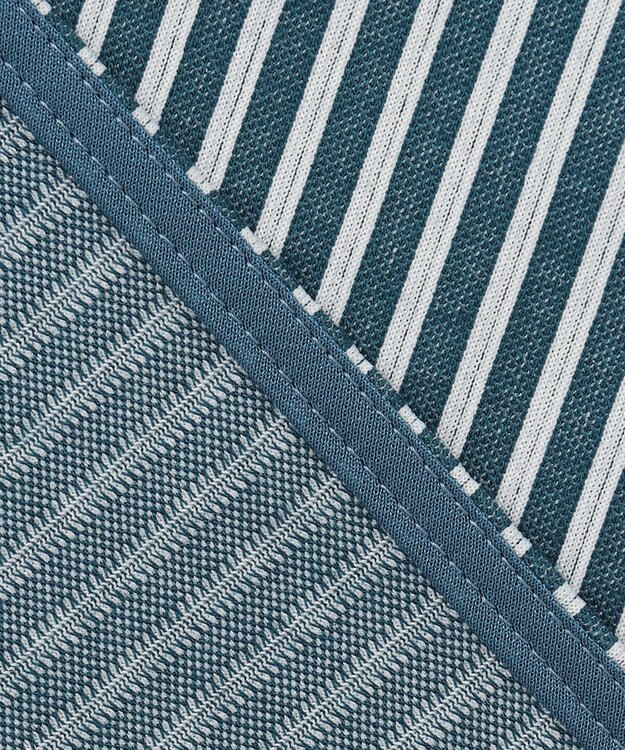 J.PRESS LADIES 【WEB限定】 ピンストライプジャージー バンドカラー カットソー グリーン系1