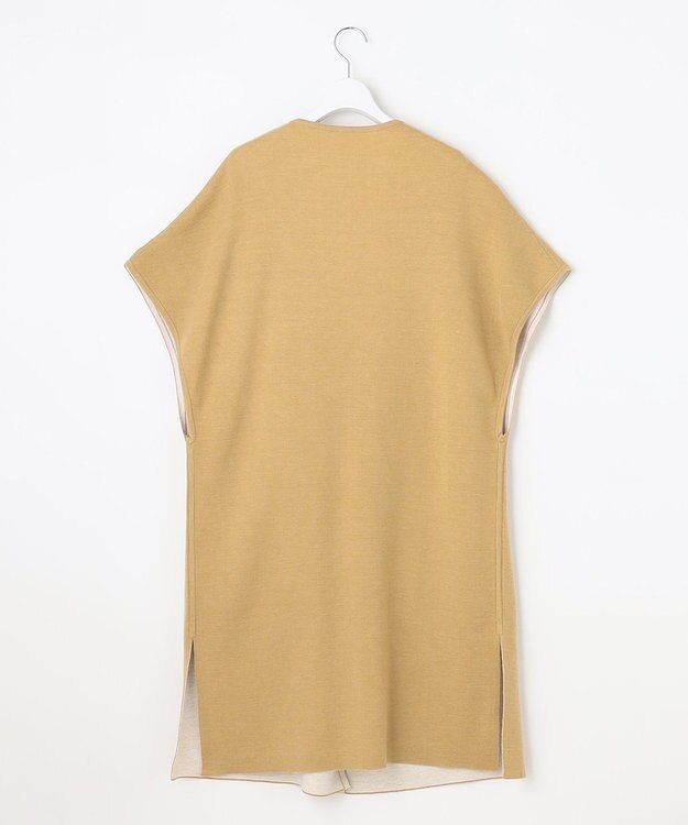 自由区 【洗える】リバーシブルニットジレ キャメル系