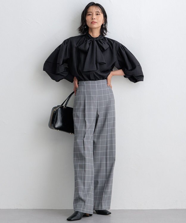 23区 【洗える】ガンクラブプレイドチェック パンツ グレーチェック