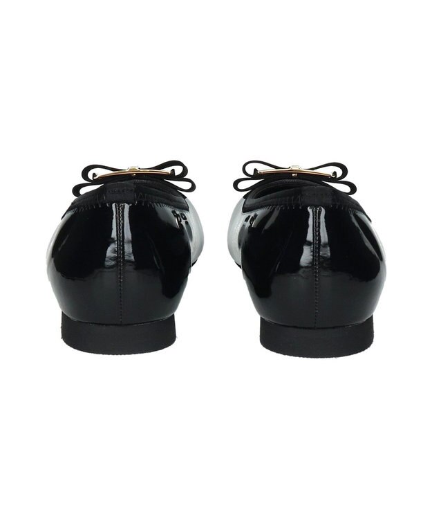 Bridget Birkin 【Bridget Birkin】バックルグログランリボンレインパンプス ブラックエナメル