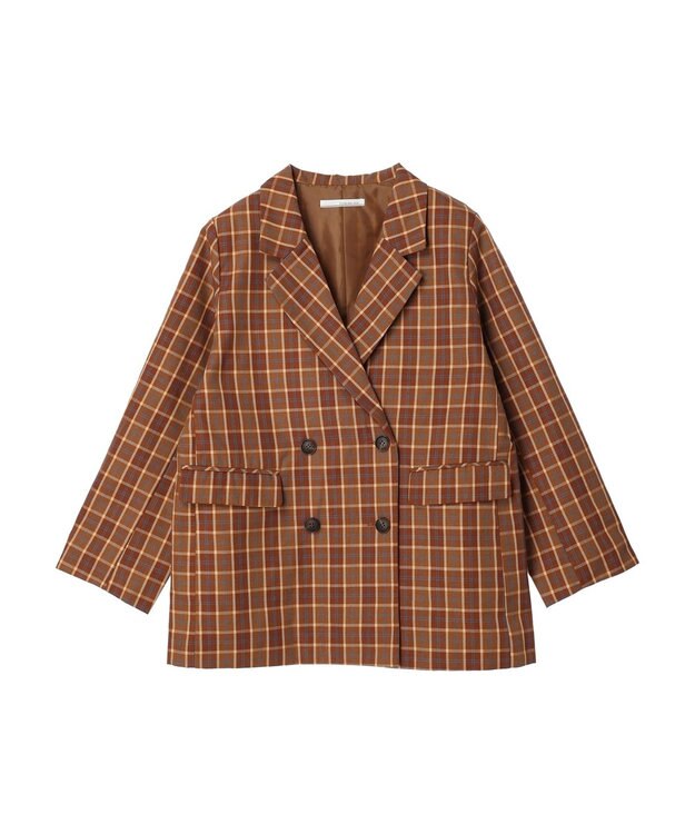 Green Parks ・ＥＬＥＮＣＡＲＥ　ＤＵＥ　チェックテーラードジャケット Brown