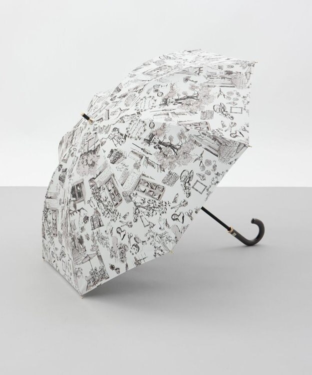 AURORA 【 Beaurance （ビューランス）】サマーシールド プリント夢が棲む場所　晴雨兼用傘（長傘） トープ