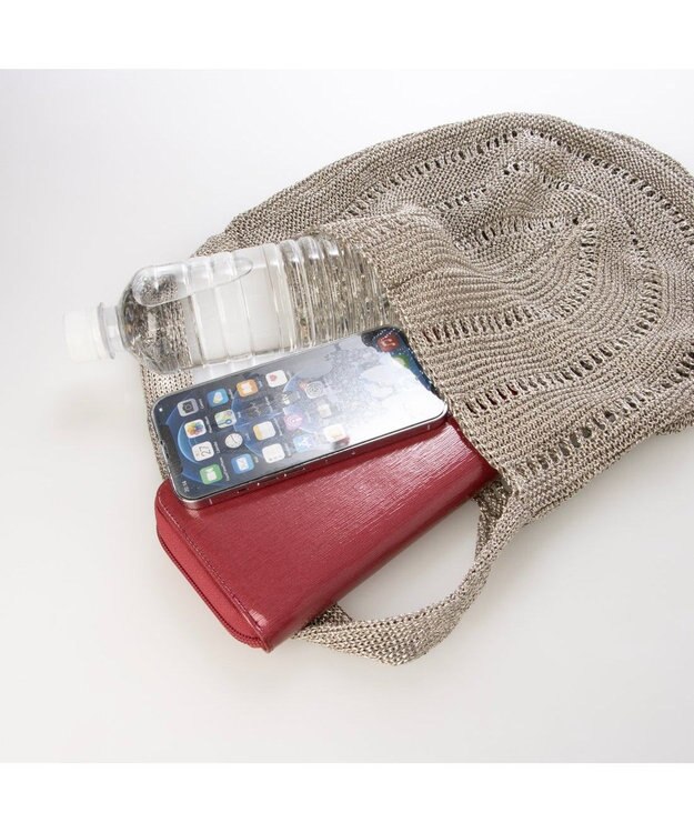 UNBILLION カシュカシュ cachecache / ラメ糸ラウンドセミショルダー シルバー