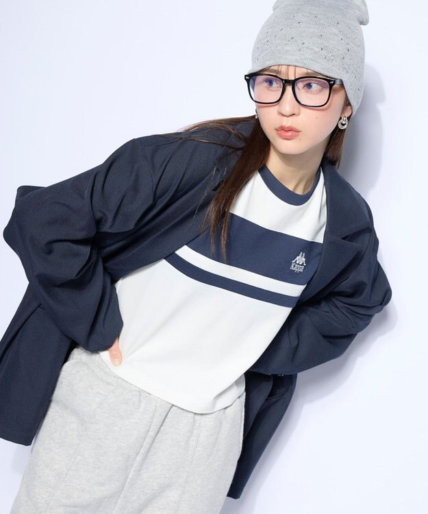 OP／FILA 【Kappa】カラーブロック切替Tシャツ ホワイト