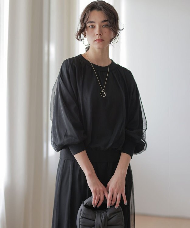 組曲 S 【WEB限定】チュールニット×リバーシブルスカート セット ブラック系