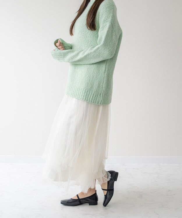 Bridget Birkin 【Bridget Birkin】エラスティックバンドスクエアバレエシューズ ブラック