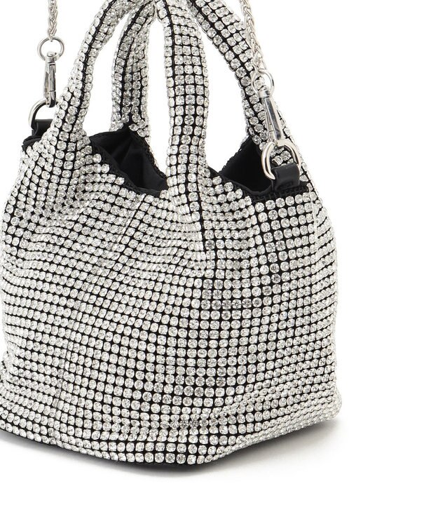 GRACE CONTINENTAL ラインストーンバッグ シルバー