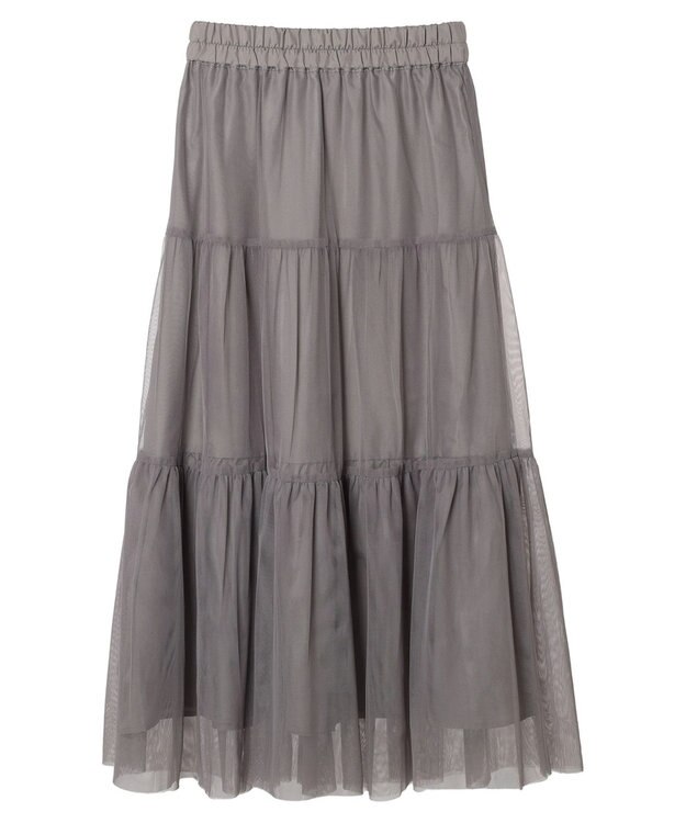 earth music&ecology ティアードチュールスカート Gray
