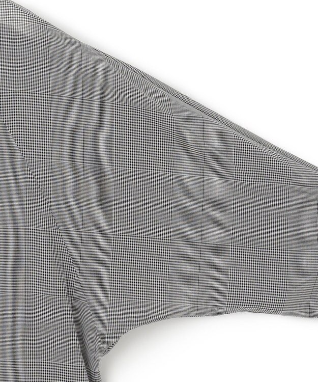 ICB 【洗える】ハイツイストコットンボイル バンドカラーブラウス グレンチェック系