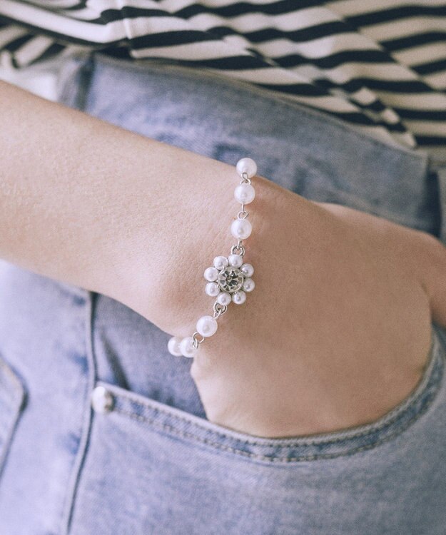 Maison de FLEUR パールフラワーブレスレット Silver